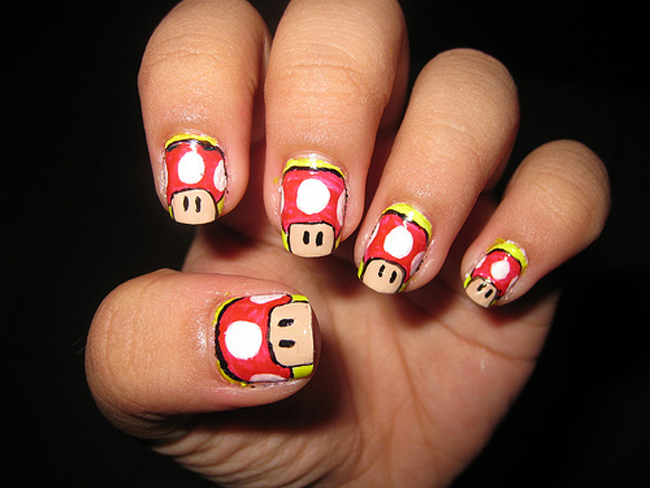 Unhas criativas super mario bros creative nail art nintendo