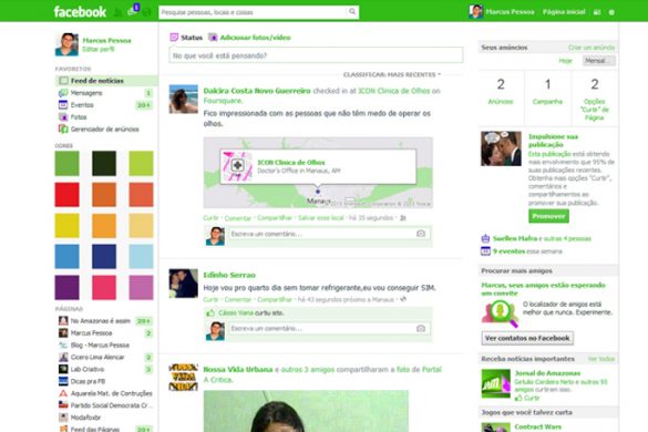 Como alterar a cor do Facebook