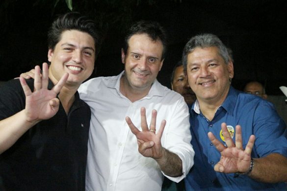 Marcus Pessoa (PSB), Marcelo Serafim (PSB) e Sirlam Cohen (PMN)