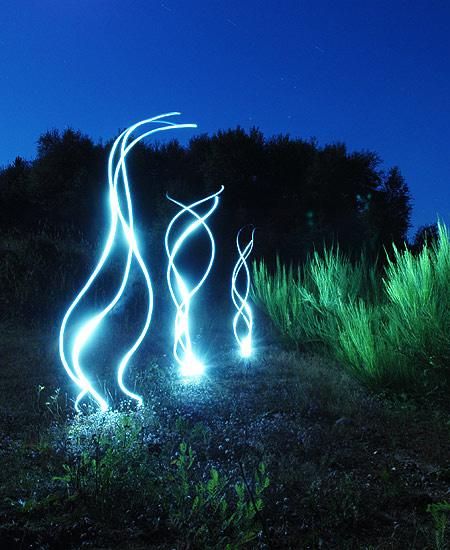 Exemplos criativos de Light painting