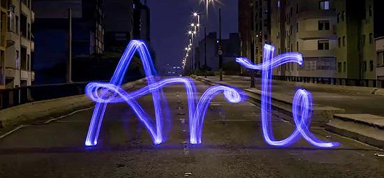 Exemplos criativos de Light painting