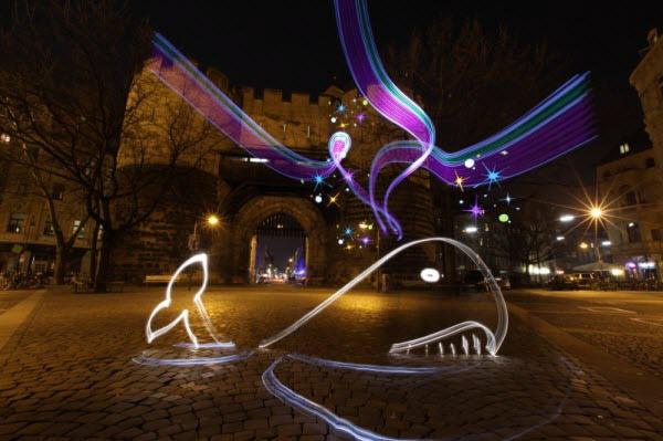 Exemplos criativos de Light painting
