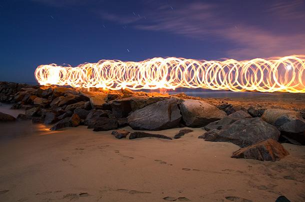 Exemplos criativos de Light painting