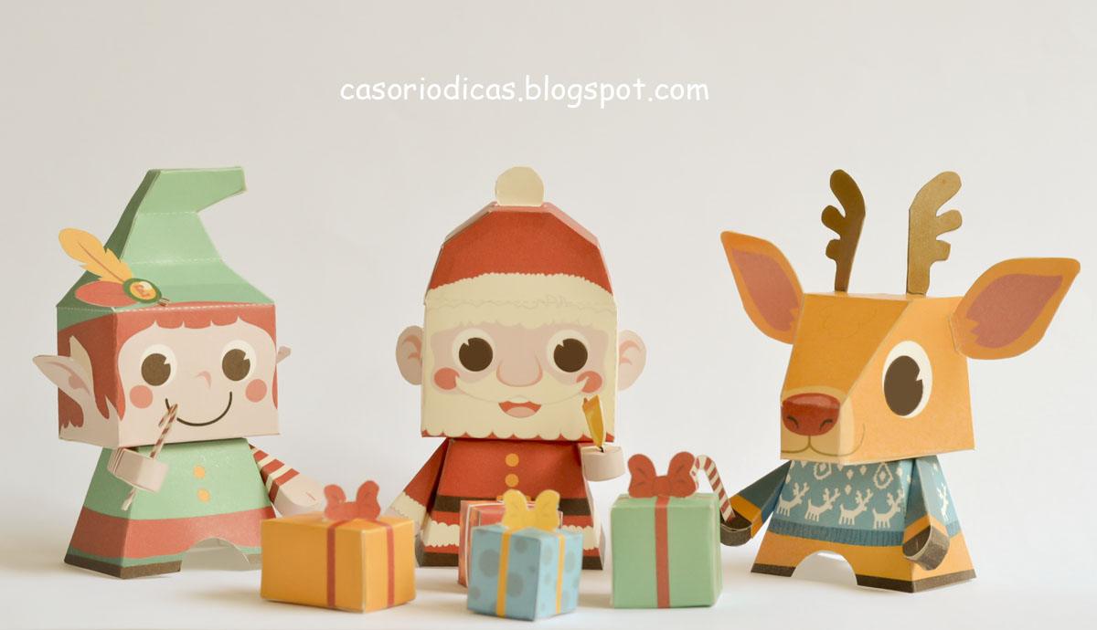 Paper Toys Modernos Criativos montado servindo de exemplo para as pessoas criativas