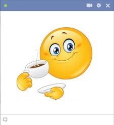 Emoticons oferecendo café