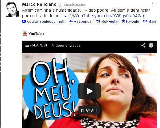 Marco Feliciano faz campanha contra vídeo do 'Porta dos Fundos'