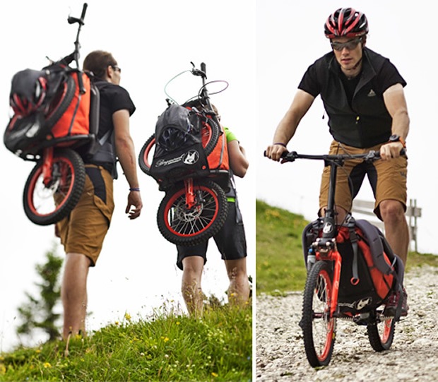 Bergmonch, a bicicleta que se transforma em mochila