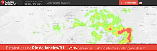 Zonas “quentes” na cidade do Rio de Janeiro