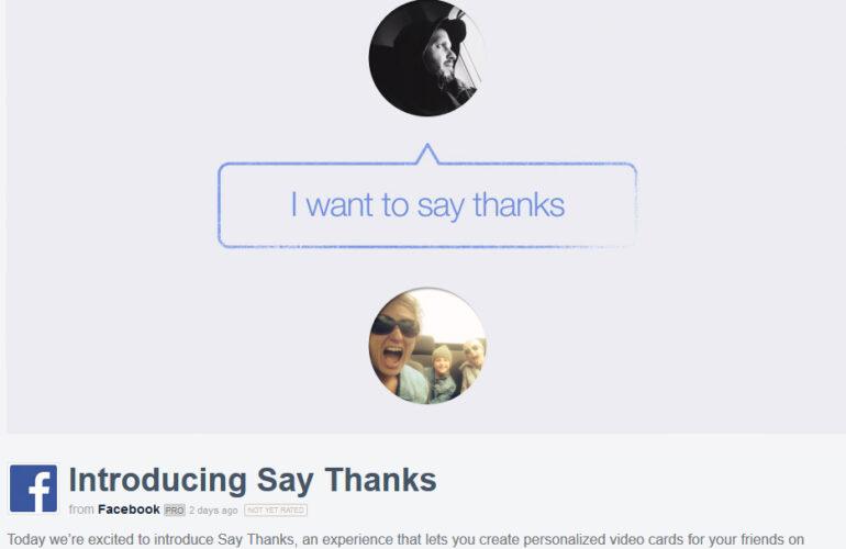 Agradeça as suas amizades com o Facebook Thanks