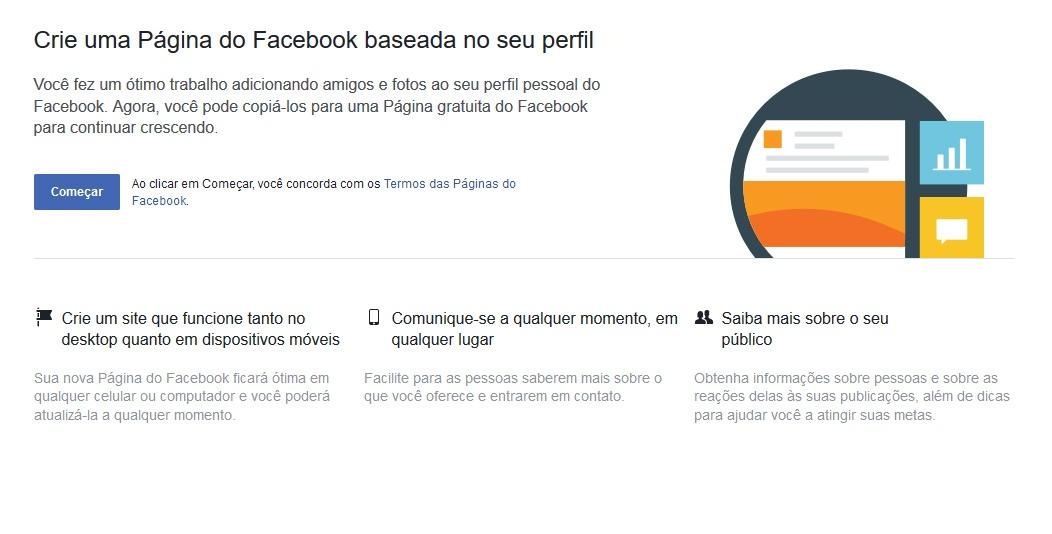 Como converter um perfil pessoal em fanpage no Facebook