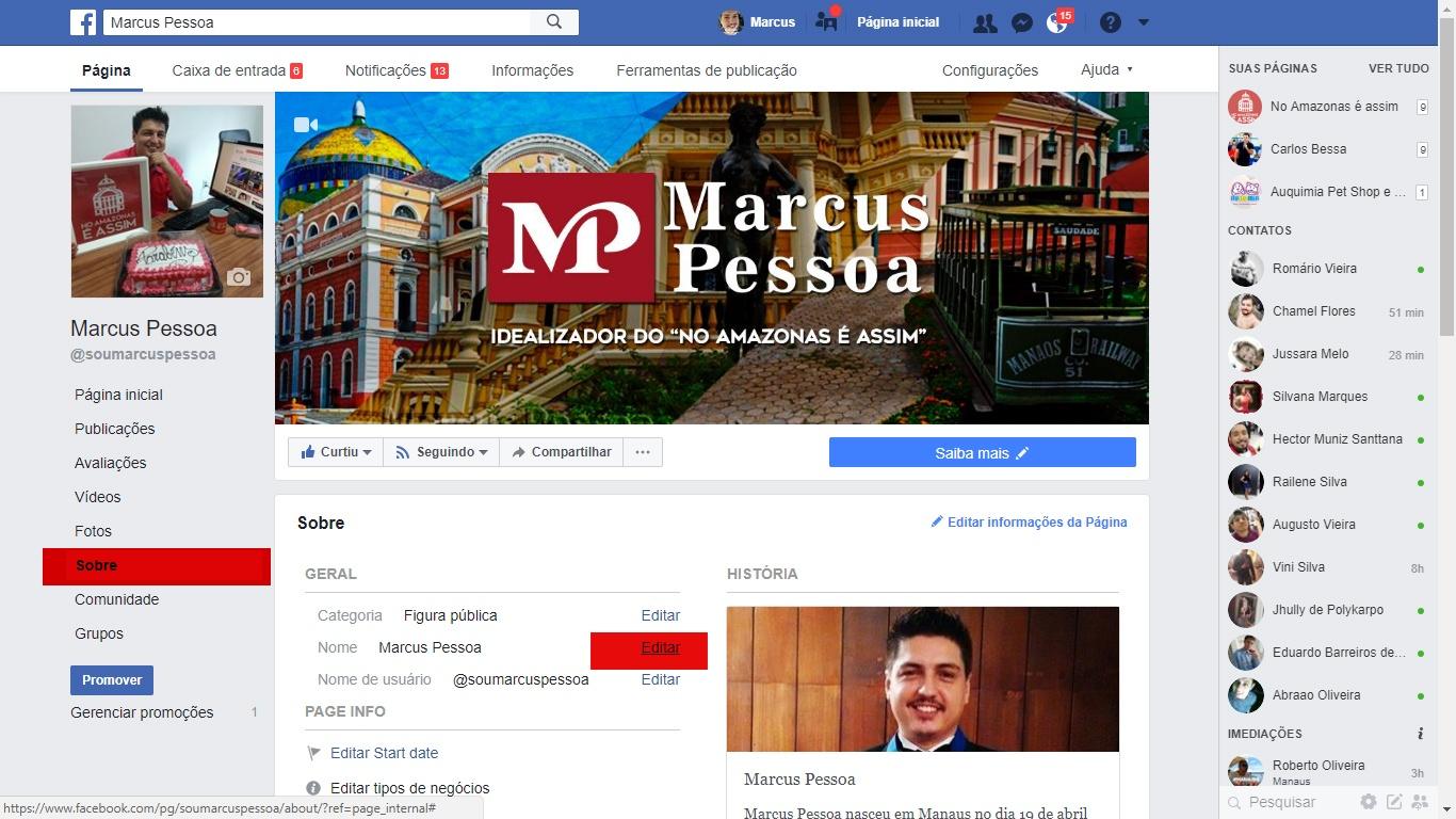 Reprodução Facebook / Marcus Pessoa